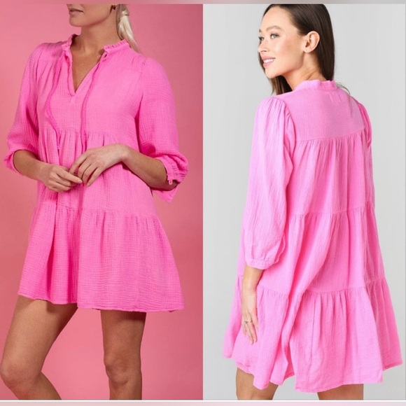 Honorine Short Giselle Dress in Sugar Pink - Picture 3 of 6